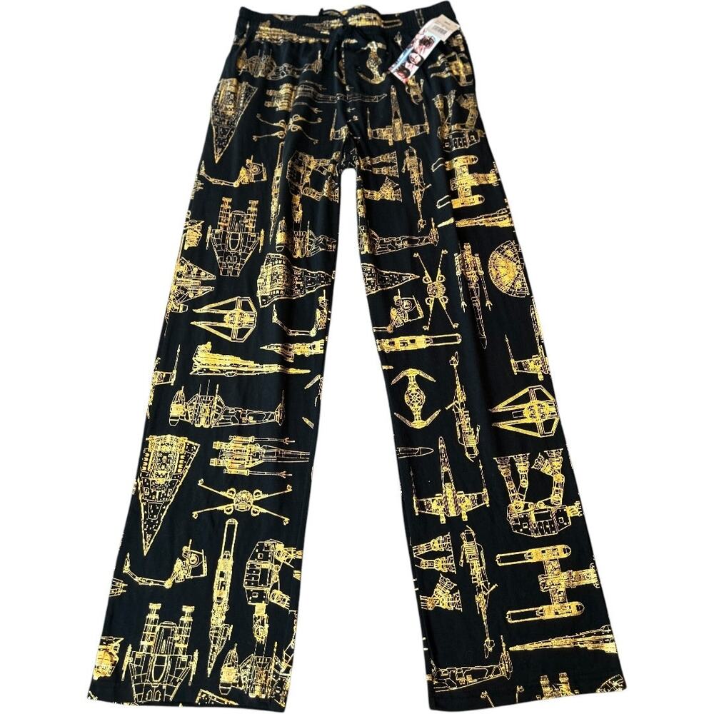 NWT Star Wars Gold / Bronze Spaceships Pattern Sleep Lounge Pajama Pants Size M